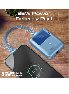 Power Bank with Built-In USB-C Cable, 10000mAh Compact Fast Charging Power Bank, 35W USB-C Power Delivery and 18W USB-A Qualcomm QC 3.0 Port, PowerPod-10 Blue - pnsku/N70043212V/45/_/1706761868/f0186606-8e44-4bcc-8ddd-17af8a123349