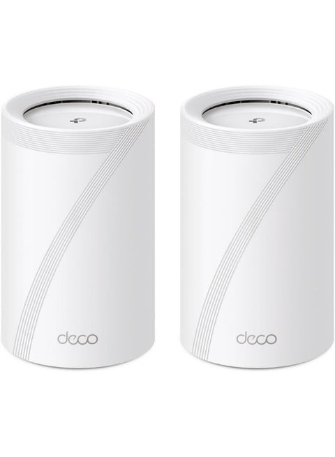Deco BE65(2-pack)--TP-LINK Deco Whole Home Mesh Wi-Fi 7 System, Dual Band, Wi-Fi 7, Speed Up to 9.3 Gbps, Coverage Up to 600 m2, Up to 150 Users, 2 Pack White