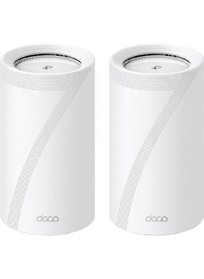 TP-LINK - Deco BE85(2-pack)--TP-LINK Deco Whole Home Mesh Wi-Fi 7 System, Tri-Band, Wi-Fi 7, Speed Up to 19.0 Gbps, Coverage Up to 460 m2, Up to 200 Users, 2 Pack White - Image 1