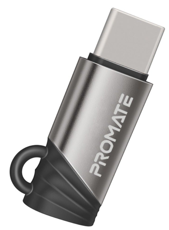 بروميت - محول Lightning إلى USB-C مع توصيل طاقة ممتاز فائق السرعة بقدرة 27 وات، وتصميم فعال، ومزامنة بيانات بسرعة 480 ميجا بت في الثانية، وهيكل متين من الألومنيوم وسبائك الزنك، Link-Ci Gray - Image 1