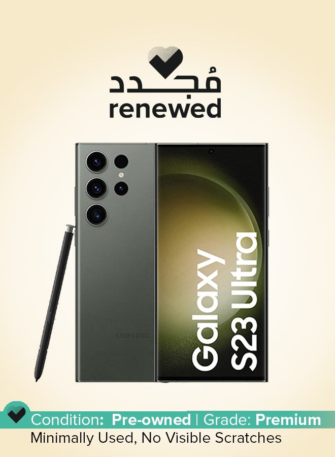 سامسونج تم تجديده - هاتف Galaxy S23 Ultra 5G ثنائي الشريحة باللون الأخضر وذاكرة الوصول العشوائي (RAM) سعة 12 جيجابايت وسعة 256 جيجابايت - الإصدار العالمي - Image 1