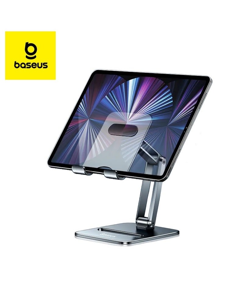 Baseus Metal iPad Stand Foldable Tablet Stand iPad Holder Stand Adjustable Mobile Phone Holder Compatible With iPad Pro 12.9 2022 iPad Air/iPad Mini/iPhone 15/14 Pro Max Samsung Galaxy Tab Huawei MatePad Pro Grey  - Image 1