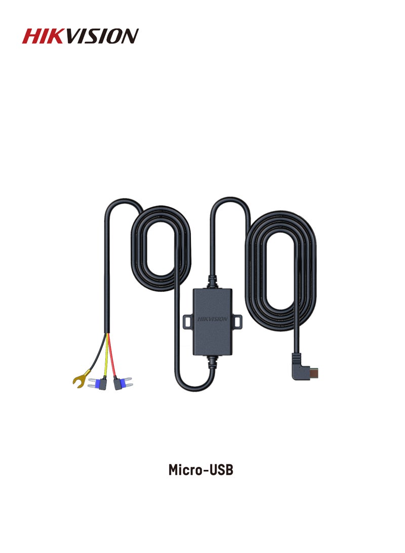 هيك فيجن - مجموعة الأسلاك الصلبة Micro-USB، Dashcam: B1، F5، C6&amp;F6 Series، G2 Pro؛ لمراقبة مواقف السيارات على مدار 24 ساعة - Image 1