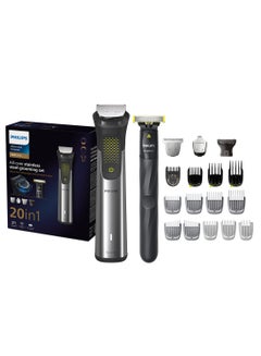 فيليبس ماكينة التشذيب متعددة الاستخدامات MG9553/15 من Philips | مجموعة عناية 20 في 1 لتشذيب الوجه والشعر والجسم |شفرة OneBlade لتصفيف دقيق | 120 دقيقة من الاستخدام اللاسلكي، مقاومة للماء | مع حقيبة سفر  - Image 1