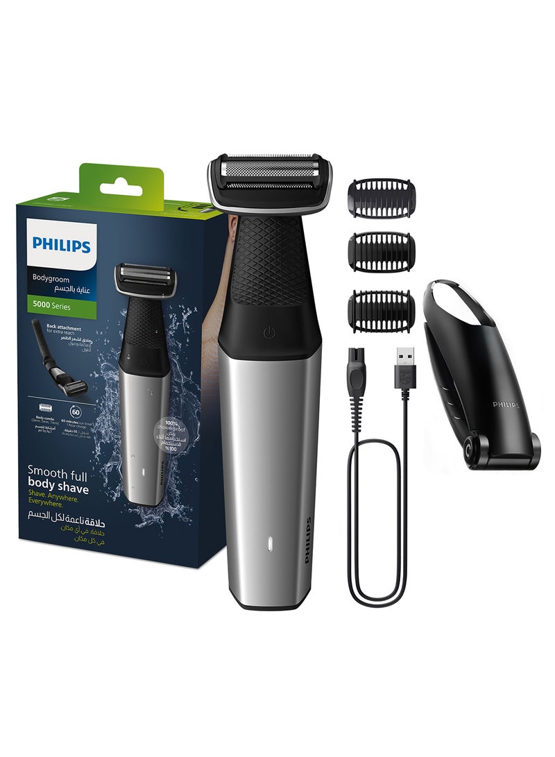 Bodygroom BG5021/15 Showerproof Groin And Body Trimmer Body Shaver, 3-Length Combs 60min Cordless, Skin Protection, Back Reach Attachment Black/Grey - pnsku/N70043373V/45/_/1731070051/03af2539-8205-4ecd-8e40-599f0babfcef