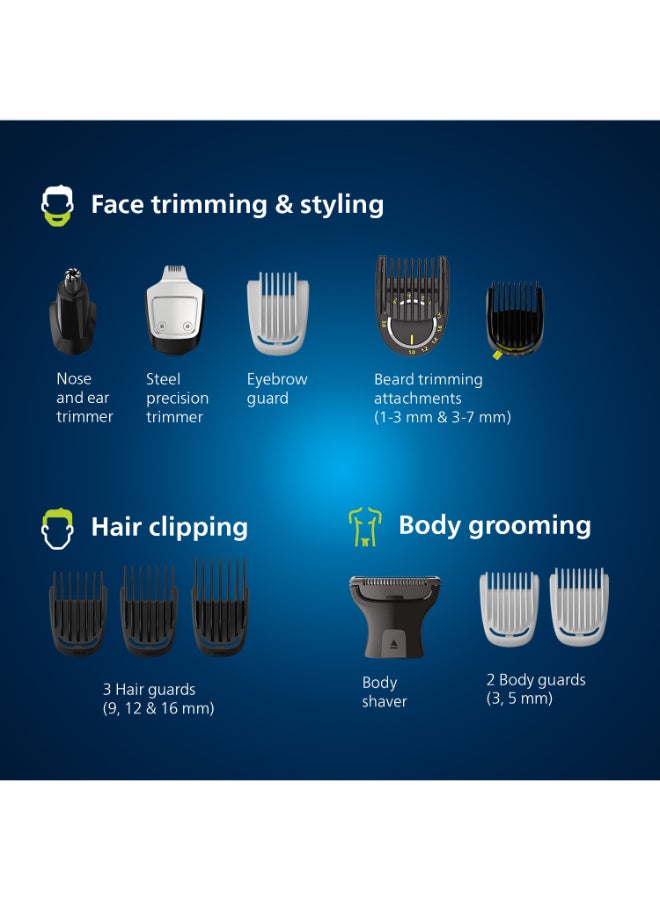 Philips - All-in-One Trimmer MG7920/15,13-in-1 Face, Hair & Body Grooming,Nose & Ear,120min Cordless, Showerproof Black - Image 1