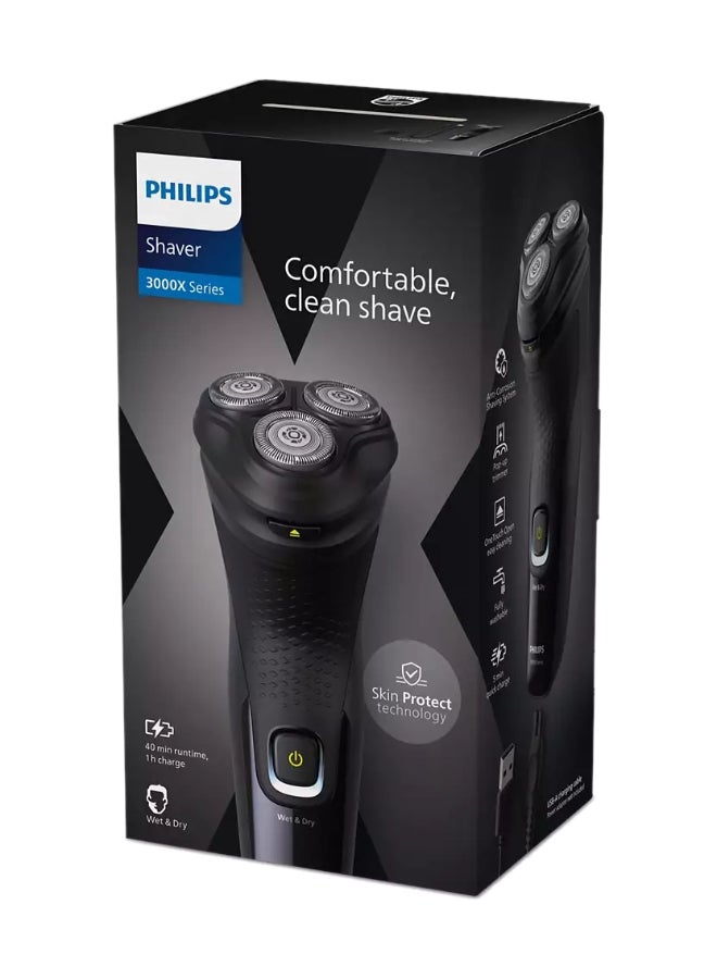 Philips - Wet And Dry Electric Shaver 3000X Series X3021/00 Black - Image 1
