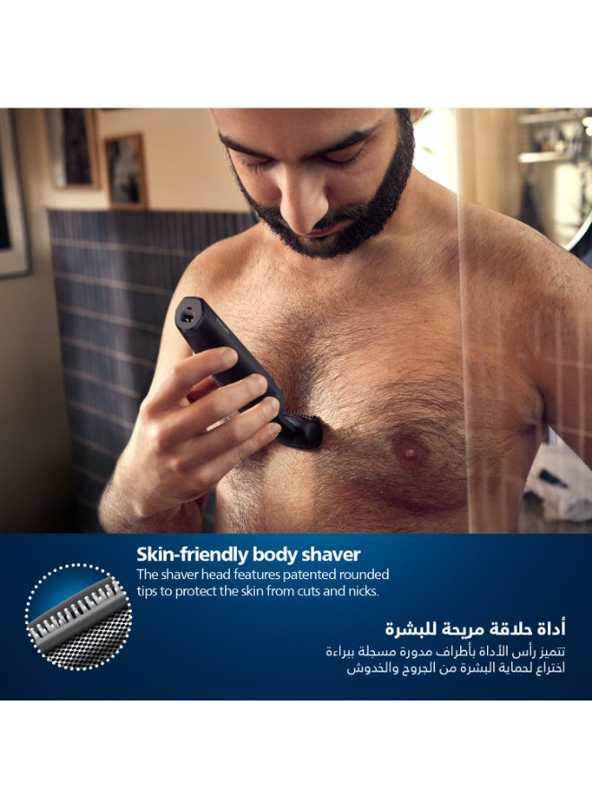 Philips - Bodygroom BG3017/01,Showerproof Groin & Body Trimmer,Hypoallergenic Blades, Close & Comfortable Shave, 3mm Comb,50min Cordless, Ergonomic Grip Black/Grey/Silver - Image 1