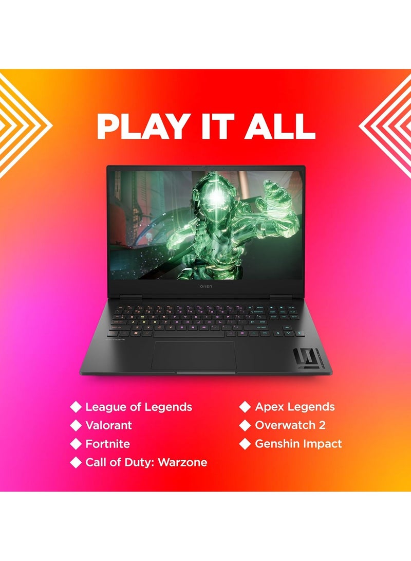 HP OMEN Gaming Laptop 16, 13th Gen Intel Core i9-13900HX, 16.1-inch (40.9 cm), NVIDIA GeForce RTX 4060, FHD, 16GB DDR5, 512GB SSD, RGB Backlit KB, Win 11 English BLACK - Image 2