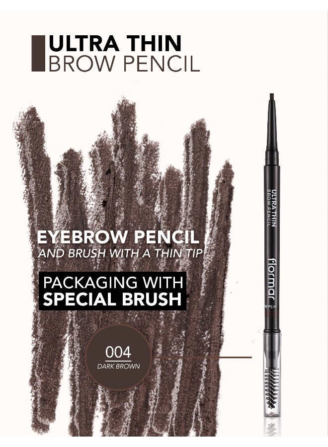 flormar Ultra Thin Brow Pencil 004 Dark Brown - Image 4