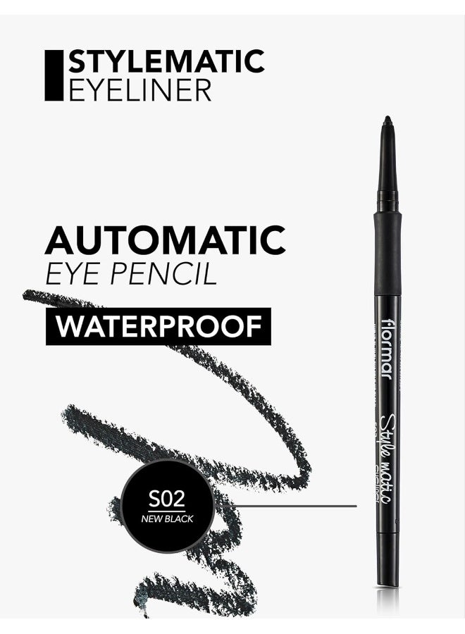 flormar Stylematic Matte Finish & Waterproof Lift Eye Pencil S02 New Black - Image 5