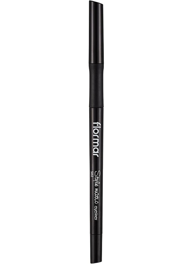 flormar Stylematic Matte Finish & Waterproof Lift Eye Pencil S02 New Black - Image 3