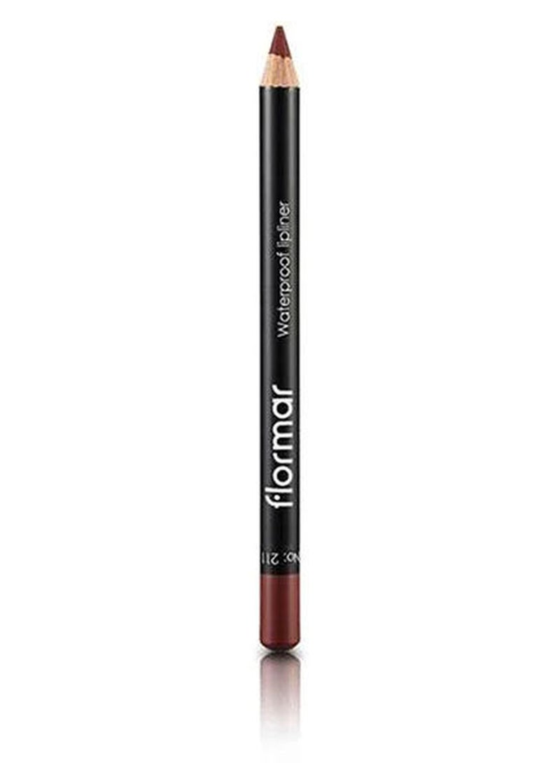 flormar Highly Pigmented & Matte Finish Waterproof Lipliner Pencil 211 Classical Brown - Image 1