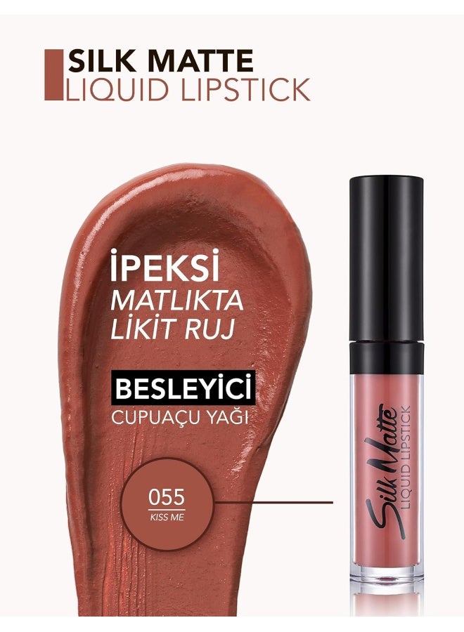 flormar Silk Matte Liquid Lipstick 055 Kiss Me  - Image 4