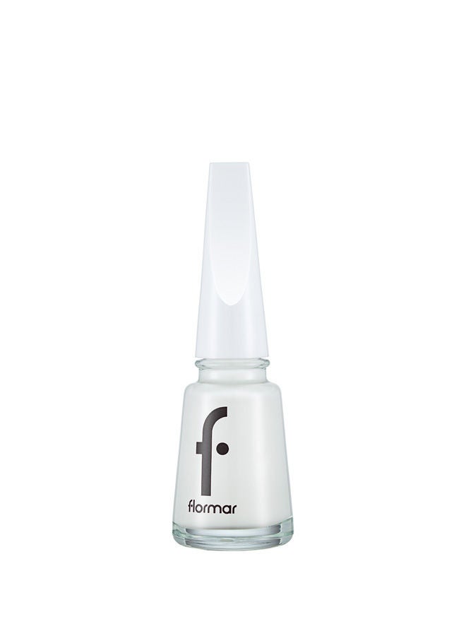 flormar Full Color Nail Enamel 400 Bright White  - Image 1