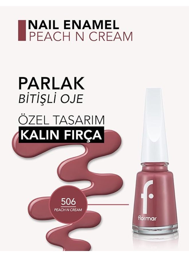 flormar Full Color Nail Enamel 506 Peach N Cream  - Image 4
