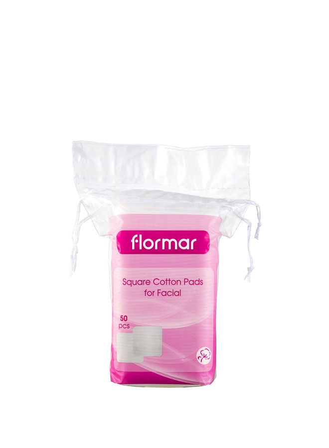 50 قطعة قطن مربعة للوجه