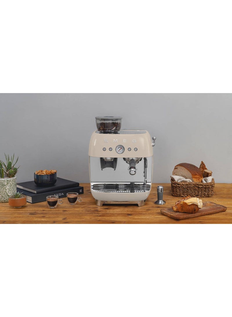 smeg - ‘50’s Style’ Coffee Machine with Built in Grinder 1350-1650 Watt 0.01 L 1650 W EGF03CRAU Cream - Image 1