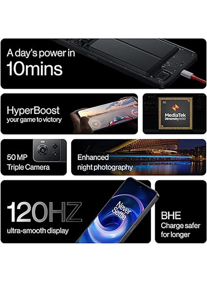 ون بلس 10R 5G ثنائي الشريحة سييرا بلاك 8 جيجابايت رام 256 جيجابايت - الإصدار العالمي - Image 5