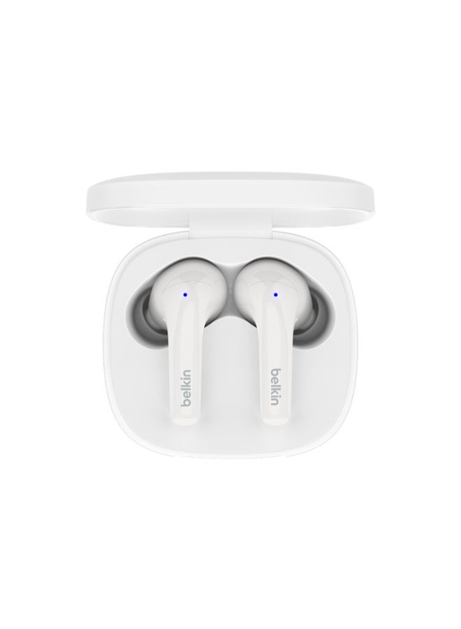 belkin - SoundForm Motion True Wireless Bluetooth Earbuds 33Hrs Playtime, Stylish W/ Great Sound And Clear Calls, 4x Microphones, Touch Controls, Wireless Charging, IPX5 Rating White - Image 1