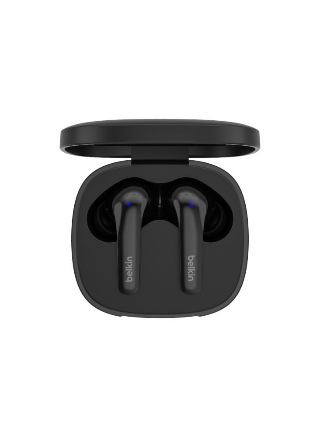 belkin - SoundForm Motion True Wireless Bluetooth Earbuds 33Hrs Playtime, Stylish W/ Great Sound And Clear Calls, 4x Microphones, Touch Controls, Wireless Charging, IPX5 Rating Black - Image 1