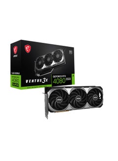 GeForce RTX 4080 SUPER VENTUS 3X OC Graphics Card, 16GB GDDR6X 256-bit Memory, 2580 MHz Boost Clock, 23Gbps Mmeory Speed, 10240 CUDA Cores, PCI E Gen 4, DP x 2 / HDMI x 2 | 912-V511-233 Grey, Black