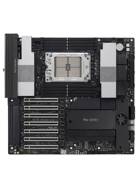 Pro WS TRX50-SAGE Wi-Fi Motherboard, AMD sTR5 Socket, Supports AMD Ryzen™ Threadripper™ PRO 7000 WX-Series & Ryzen™ 7000 Series, PCIe 5.0 x16, 10Gb Ethernet, Wi-Fi 7, DDR5 ECC Registered Memory (Up to 1TB), 3 M.2 Slots, SATA 6Gb/s, Intel 2.5Gb Ethernet, Dual 8-Pin Power Connectors, Dual PCIe 5.0 x16, USB 20Gbps, Active VRM Cooling, IPMI Support, CEB Form Factor | 90MB1FZ0-M0EAY0 Grey, Black