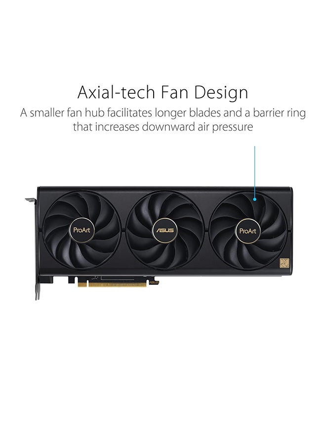 ASUS - ProArt GeForce RTX 4080 SUPER OC Edition Graphics Card, 16GB GDDR6X 256-Bit Memory, 2610 MHz Boost Clock, 23Gbps Memory Speed, 10240 CUDA Cores, PCI Express 4.0 | 90YV0K90-M0NA00 Black - Image 1