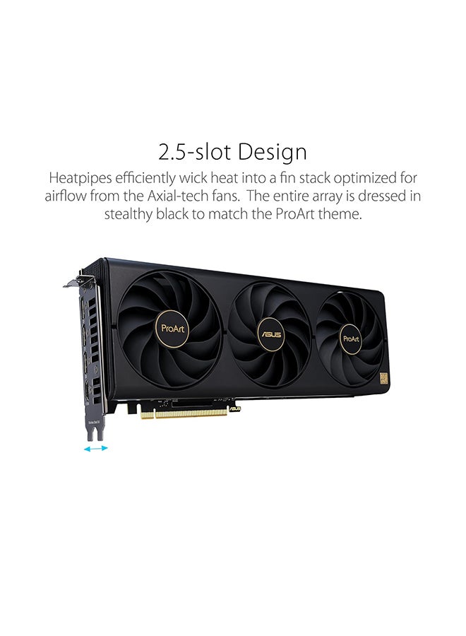 ASUS - ProArt GeForce RTX 4080 SUPER OC Edition Graphics Card, 16GB GDDR6X 256-Bit Memory, 2610 MHz Boost Clock, 23Gbps Memory Speed, 10240 CUDA Cores, PCI Express 4.0 | 90YV0K90-M0NA00 Black - Image 1