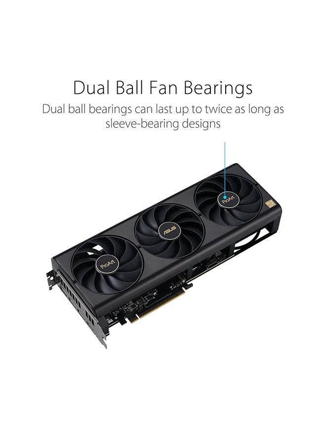 ASUS - ProArt GeForce RTX 4080 SUPER OC Edition Graphics Card, 16GB GDDR6X 256-Bit Memory, 2610 MHz Boost Clock, 23Gbps Memory Speed, 10240 CUDA Cores, PCI Express 4.0 | 90YV0K90-M0NA00 Black - Image 1