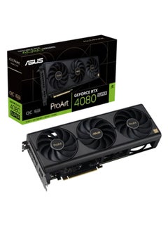 ProArt GeForce RTX 4080 SUPER OC Edition Graphics Card, 16GB GDDR6X 256-Bit Memory, 2610 MHz Boost Clock, 23Gbps Memory Speed, 10240 CUDA Cores, PCI Express 4.0 | 90YV0K90-M0NA00 Black