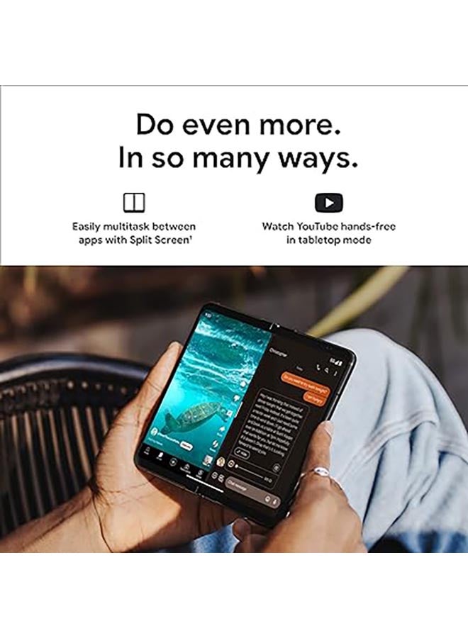 جوجل هاتف Pixel Fold ثنائي الشريحة بلون Obsidian وذاكرة وصول عشوائي بسعة 12 جيجابايت وذاكرة داخلية سعة 512 جيجابايت وشبكة 5G - الإصدار الدولي  - Image 4