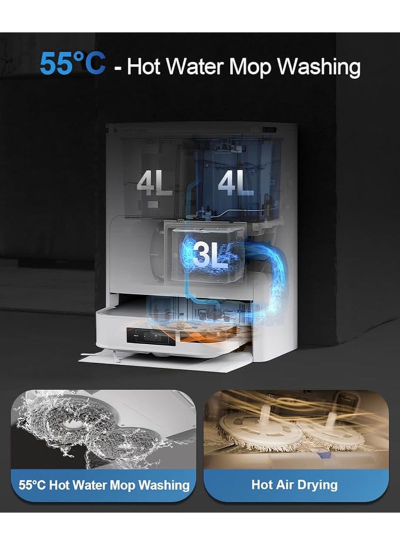 Deebot X2 Omni Wet and Dry Robot Vacuum Cleaner and Mop with Auto Empty and Auto Clean Station, Powerful 8000Pa Suction with 15mm Auto Lift Mopping, LIDAR and Hot Water Mop Washing 4 L 0.01 W ‎X2 OMNI White - pnsku/N70043947V/45/_/1707119727/e27a15ac-ec07-4dd7-93af-7e6e1c64c0a6