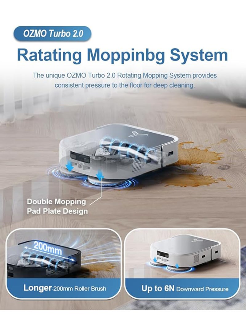 Deebot X2 Omni Wet and Dry Robot Vacuum Cleaner and Mop with Auto Empty and Auto Clean Station, Powerful 8000Pa Suction with 15mm Auto Lift Mopping, LIDAR and Hot Water Mop Washing 4 L 0.01 W ‎X2 OMNI White - pnsku/N70043947V/45/_/1707119728/b2d3b3af-e8db-45fc-bf56-a2ef2274fa6f