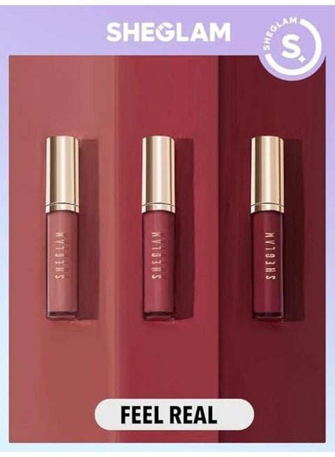 Matte Liquid Lipstick Set, Rich In Nourishing Extracts, Comfort Your Lips And Protect Them From Dryness, Creamy And Moisturizing Lipstick (Feel Real) Red