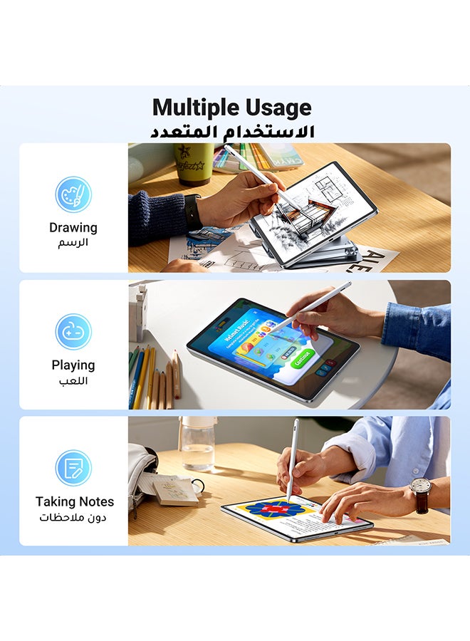 قلم ايباد ستايلس مع شحن سريع USB-C، وحساسية للإمالة، وقلم نشط بشاشة LED للطاقة، وقلم رصاص آيباد عالمي متوافق مع iPad 2018-2022، وiPad Pro, Air And Mini - pnsku/N70044013V/45/_/1715714300/3bee2cce-8e6c-4bcf-85f6-556452892f67