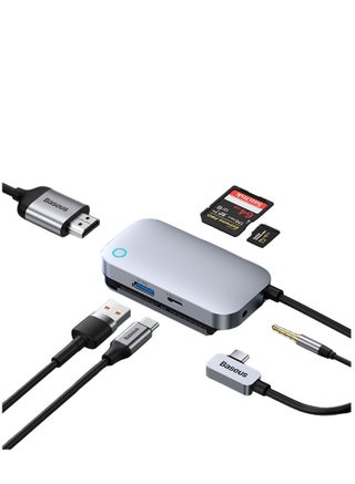 USB C Multiport Adapter, 6 In 1 USB-C Hub With 4K HDMI, PD USB C/USB 3.0, Micro SD/TF Card Reader,3.5Mm Port Aluminium Type-C Dongle For MacBook/XPS/ChromeBook/iPad Pro/Galaxy/Cellphone/Laptop, More Grey - pnsku/N70044030V/45/_/1706931082/6be36eda-9023-4aff-ba7d-451865f73c1d