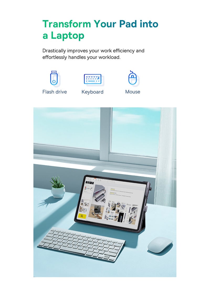 Baseus - USB C Multiport Adapter, 6 In 1 USB-C Hub With 4K HDMI, PD USB C/USB 3.0, Micro SD/TF Card Reader,3.5Mm Port Aluminium Type-C Dongle For MacBook/XPS/ChromeBook/iPad Pro/Galaxy/Cellphone/Laptop, More Grey - Image 1