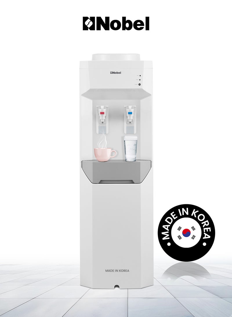 Nobel Made in Korea 2 Taps Water Dispenser - Hot & Cold Function, R134a Compressor Cooling, 2L/H Cooling, 5L/H Heating, 430W-510W Heating, 220-240V, 50-60Hz NWD7700KR White  - Image 1
