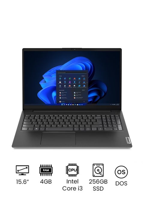 V15 G3 IAP Laptop With 15.6-inch Full HD (1920x1080) Display, Intel Core i3-1215U Processor/4GB RAM DDR4/256GB SSD/DOS(Without Windows)/Integrated Intel UHD Graphics/ English/Arabic Business Black