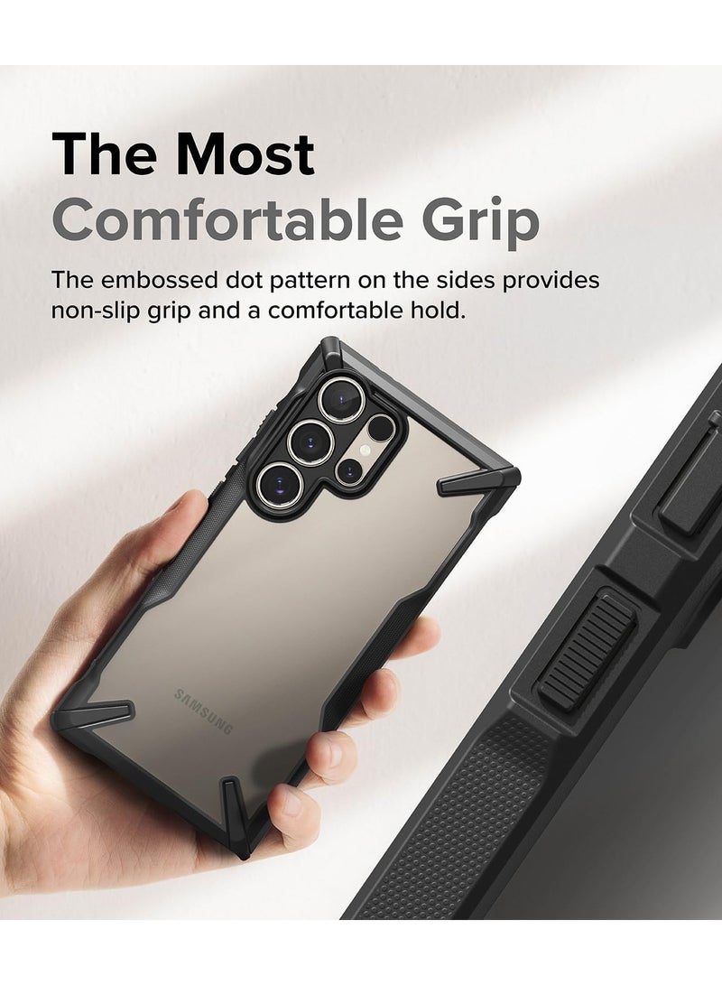 Fusion-X Compatible With Samsung Galaxy S24 Ultra 5G Case (2024), Clear Hard Back Cover Shockproof Protective Bumper Phone Cover for S24 Ultra Black
