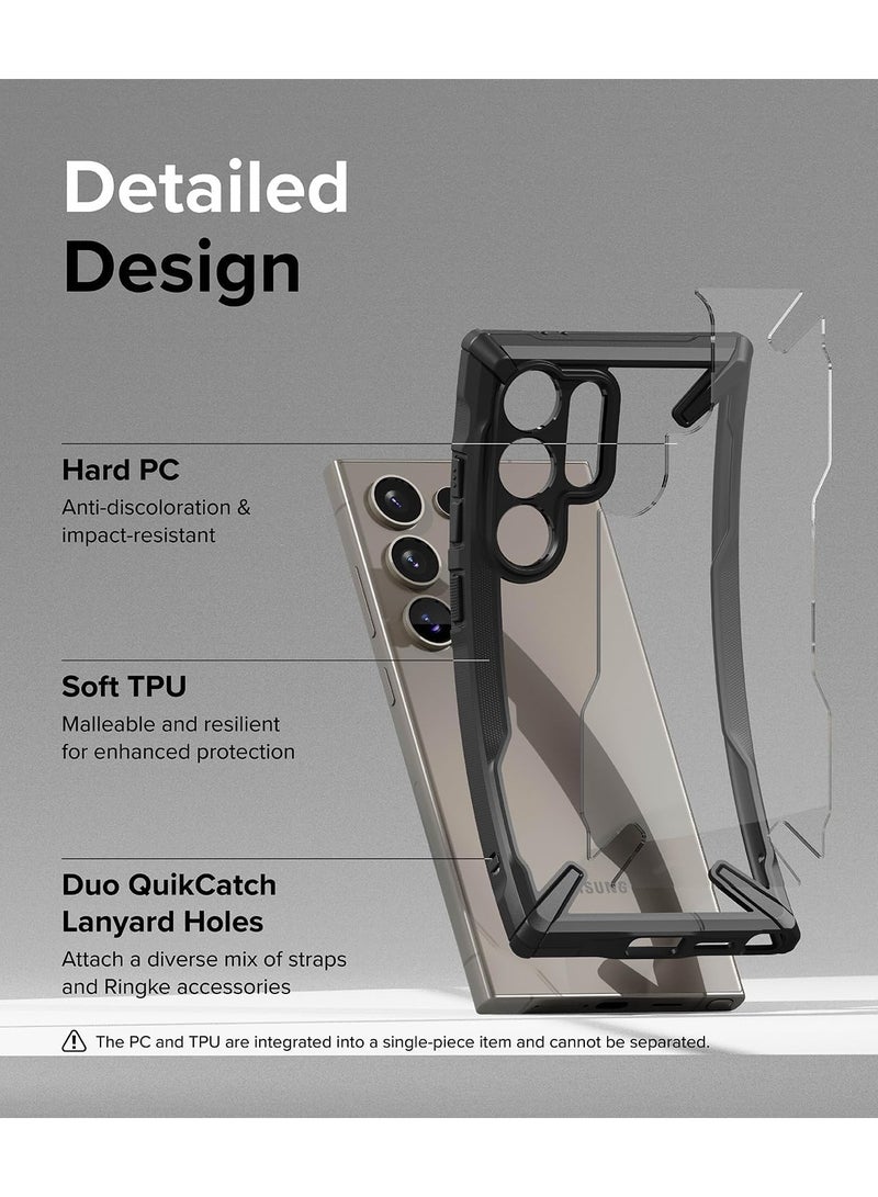 Ringke Fusion-X Compatible With Samsung Galaxy S24 Ultra 5G Case (2024), Clear Hard Back Cover Shockproof Protective Bumper Phone Cover for S24 Ultra Black  - Image 3
