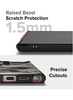 Ringke Fusion-X Compatible With Samsung Galaxy S24 Ultra 5G Case (2024), Clear Hard Back Cover Shockproof Protective Bumper Phone Cover For S24 Ultra Camo Black  - Image 2