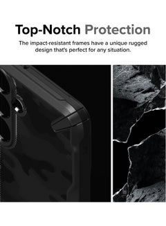 Ringke Fusion-X Case Compatible With Samsung Galaxy S24 Plus 5G Case (2024), Clear Hard Back With Shockproof Protective Bumper Phone Cover for S24 Plus Camo Black  - Image 3