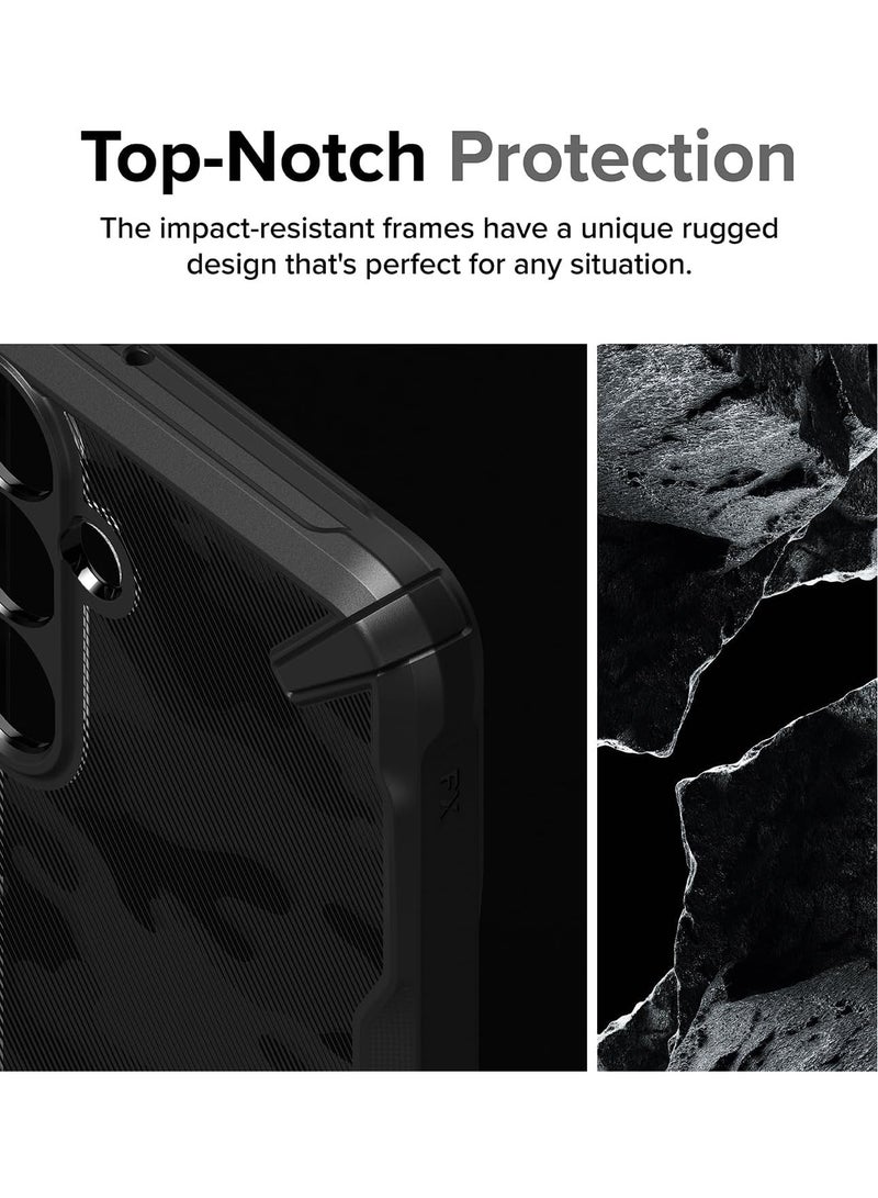Ringke Fusion-X Case Compatible With Samsung Galaxy S24 Plus 5G Case (2024), Clear Hard Back With Shockproof Protective Bumper Phone Cover for S24 Plus Camo Black - Image 3