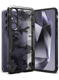 Ringke Fusion-X Case Compatible With Samsung Galaxy S24 Plus 5G Case (2024), Clear Hard Back With Shockproof Protective Bumper Phone Cover for S24 Plus Camo Black  - Image 1