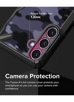 Ringke Fusion-X Case Compatible With Samsung Galaxy S24 Plus 5G Case (2024), Clear Hard Back With Shockproof Protective Bumper Phone Cover for S24 Plus Camo Black  - Image 4