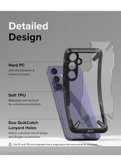 Ringke Fusion-X Compatible With Samsung Galaxy S24 5G Case (2024), Clear Hard Back With Shockproof Protective Bumper Phone Cover For Galaxy S24 Black  - Image 2