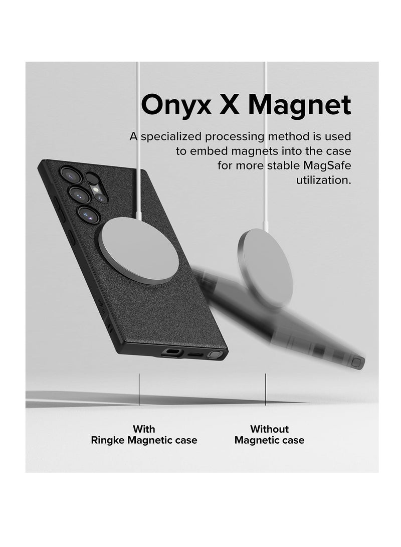 Ringke Onyx Magnetic Compatible With Samsung Galaxy S24 Ultra Case Cover Powerful Magnetic Military-Grade Protection TPU Shockproof Rugged Bumper Full Protection Samsung S24 Ultra Back Cover Black - Image 3