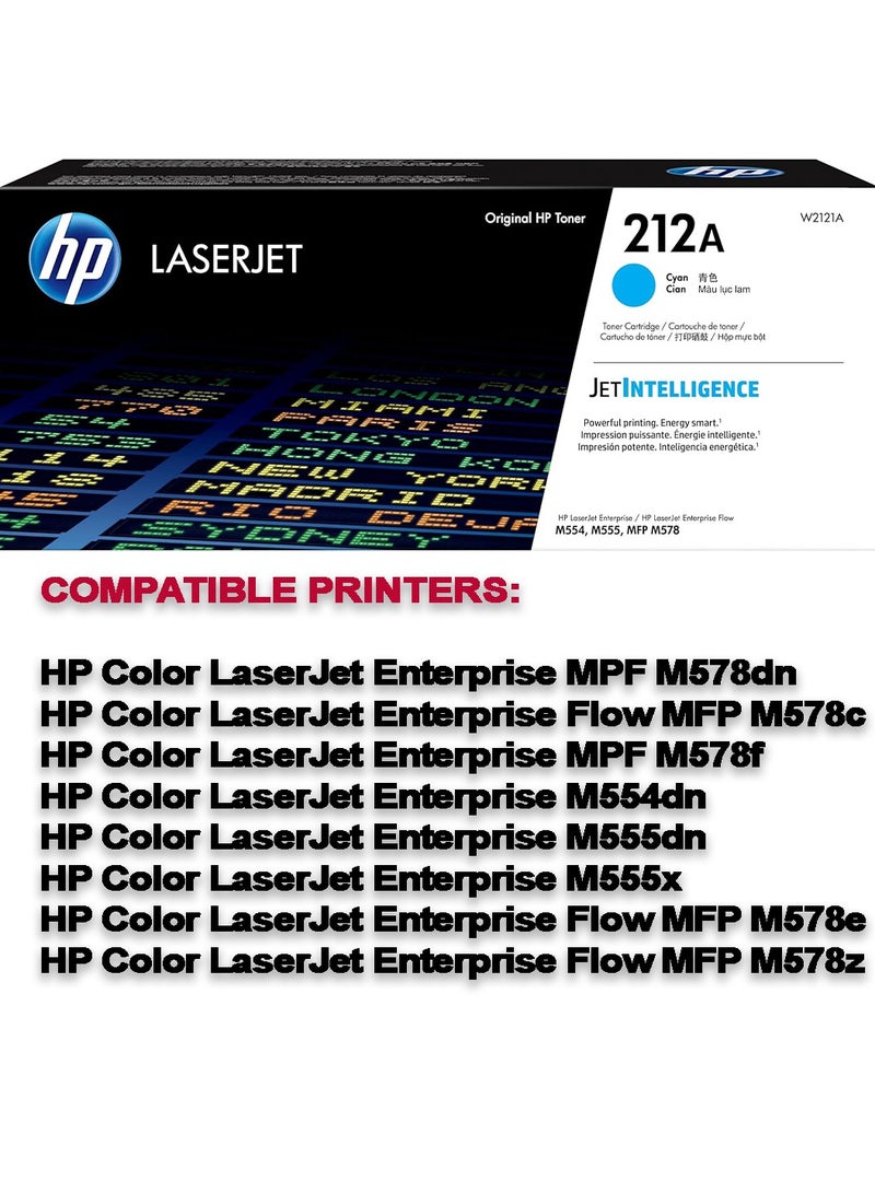 HP 212A Original LaserJet Toner Cartridge, W2121A CYAN  - Image 2